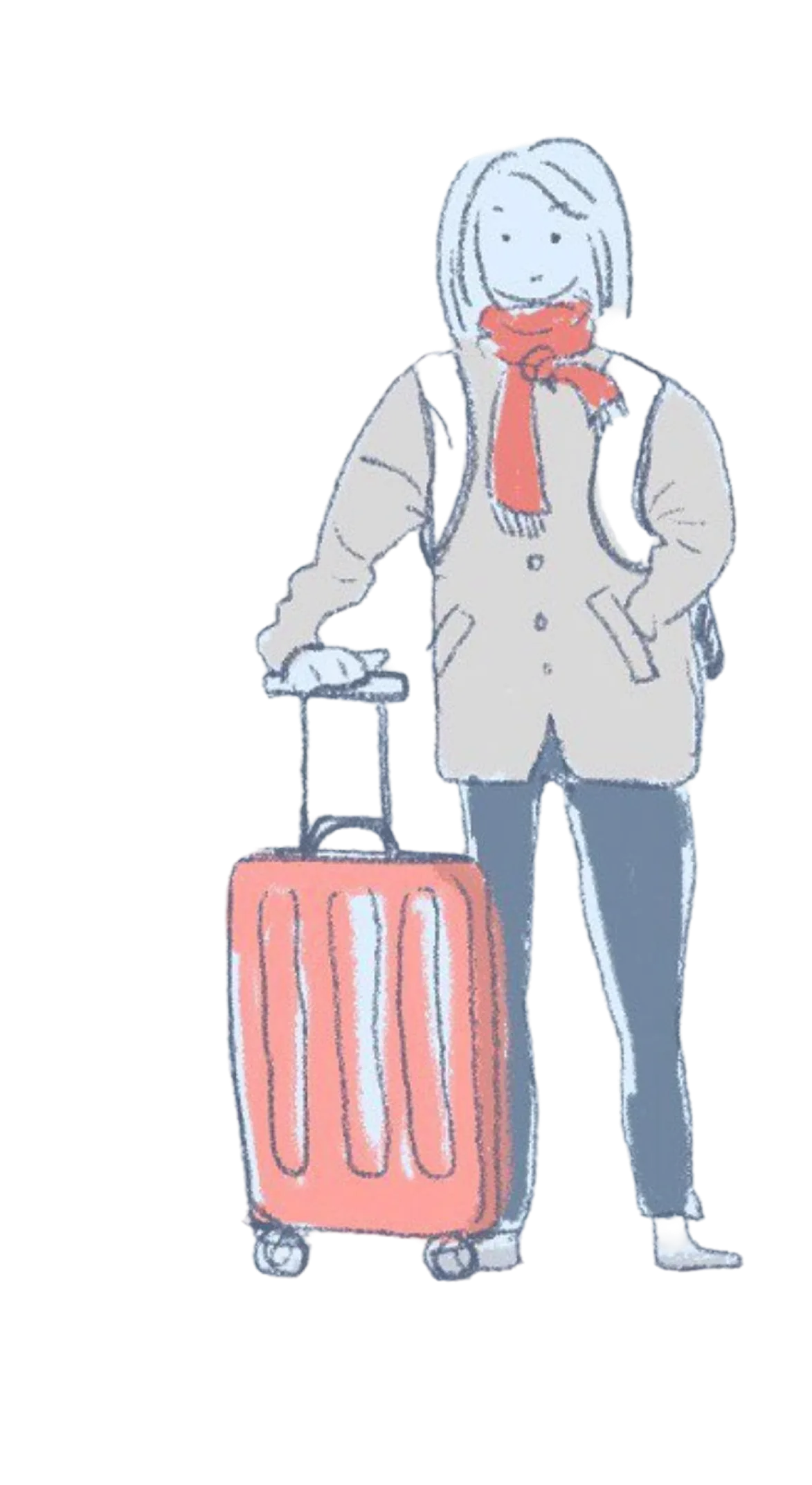 A drawing of me with my suitcase