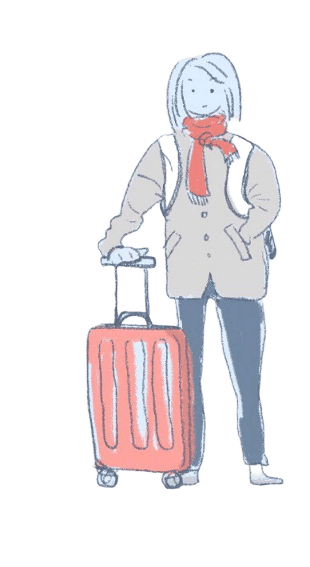 A drawing of me with my suitcase